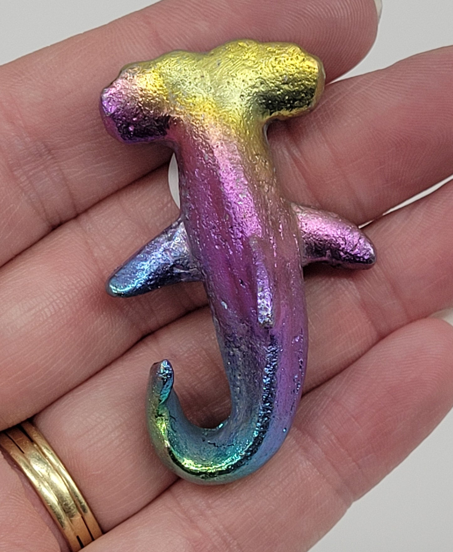Bismuth carving - Hammerhead shark