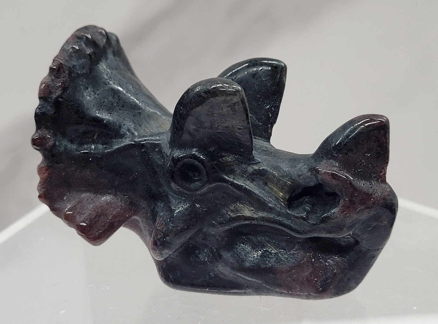 Triceratops skull carving