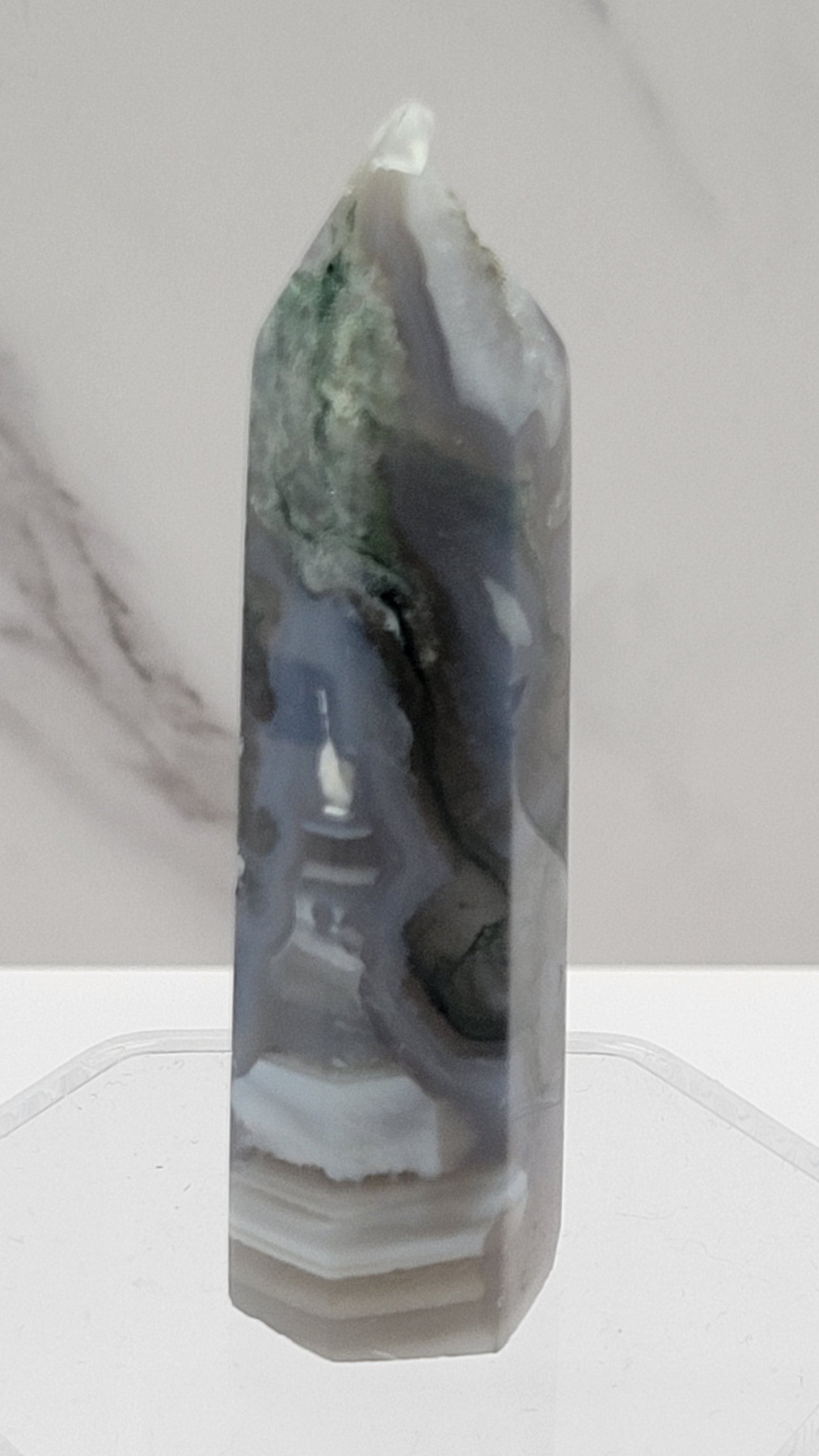 Moss Agate tower (6 sided)