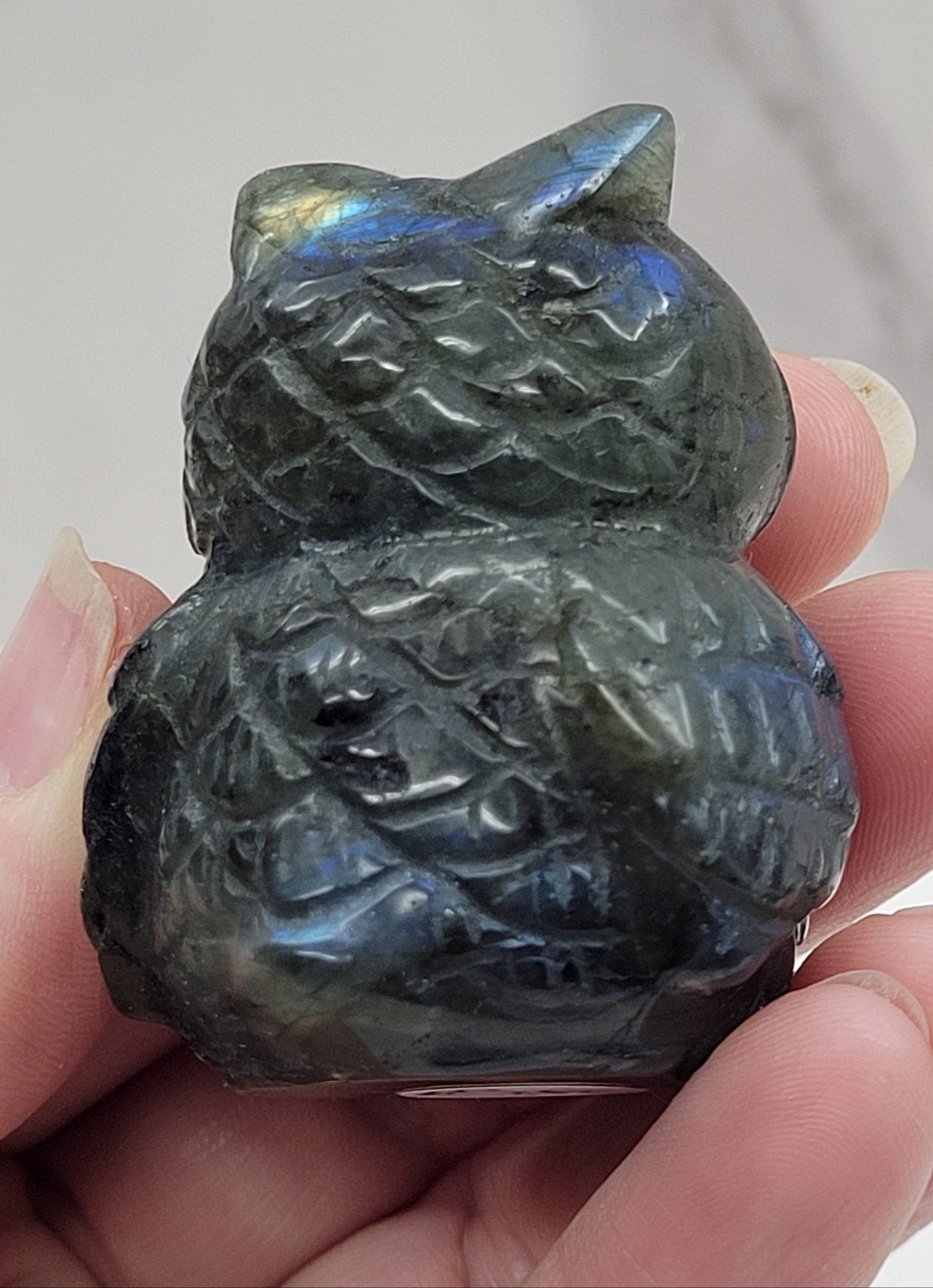 Owl carving - Labradorite (L)