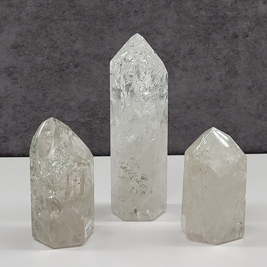 Fire & Ice Clear Quartz tower