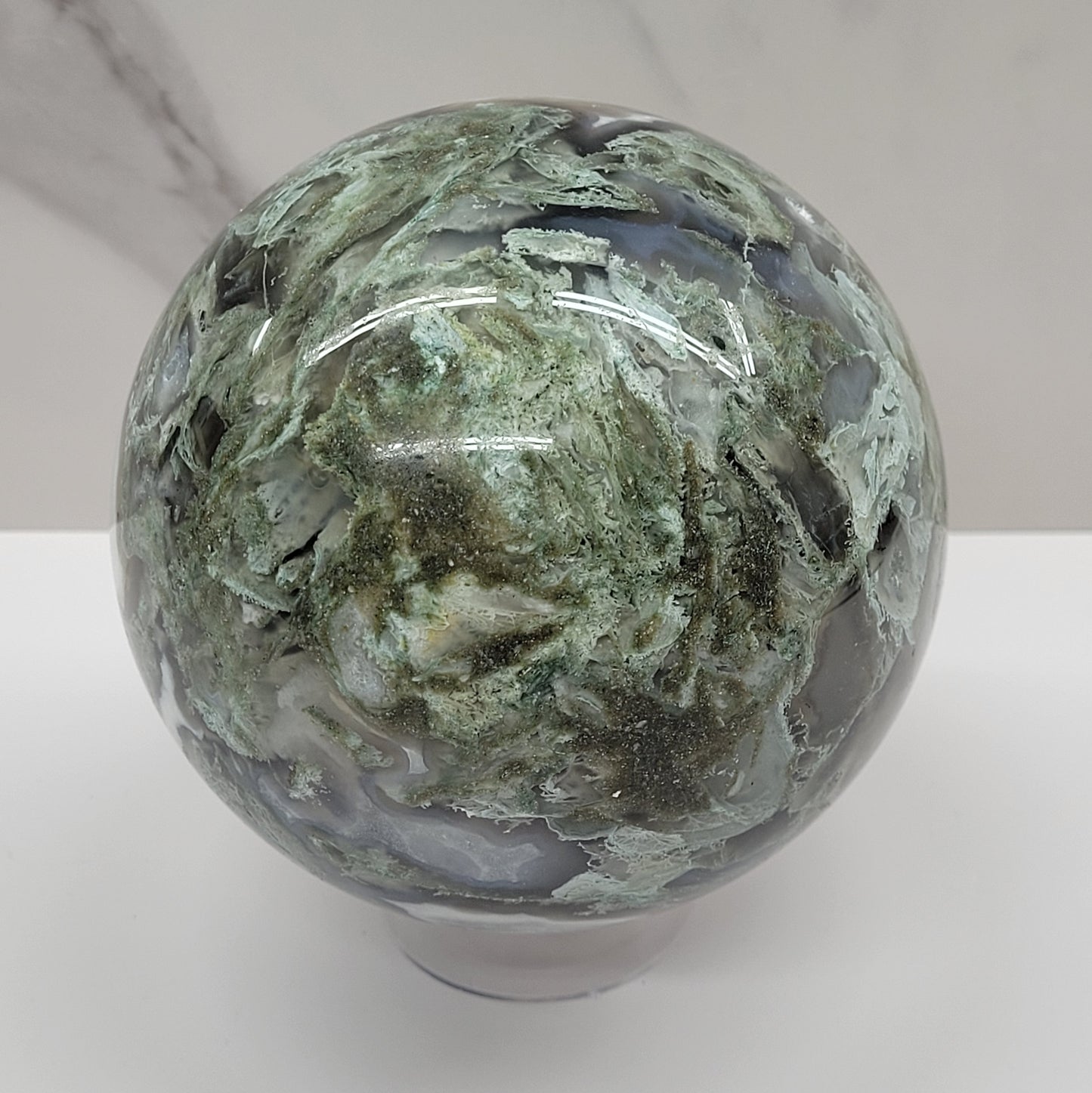 Moss Agate sphere (L & XL)