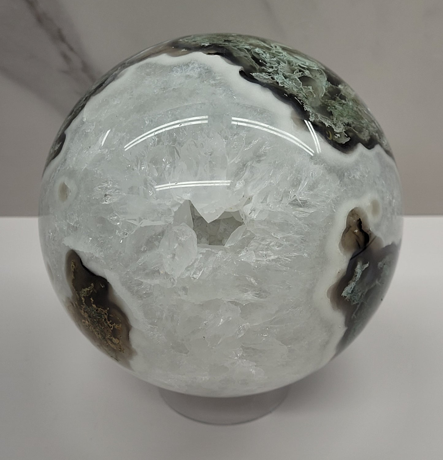 Moss Agate sphere (L & XL)