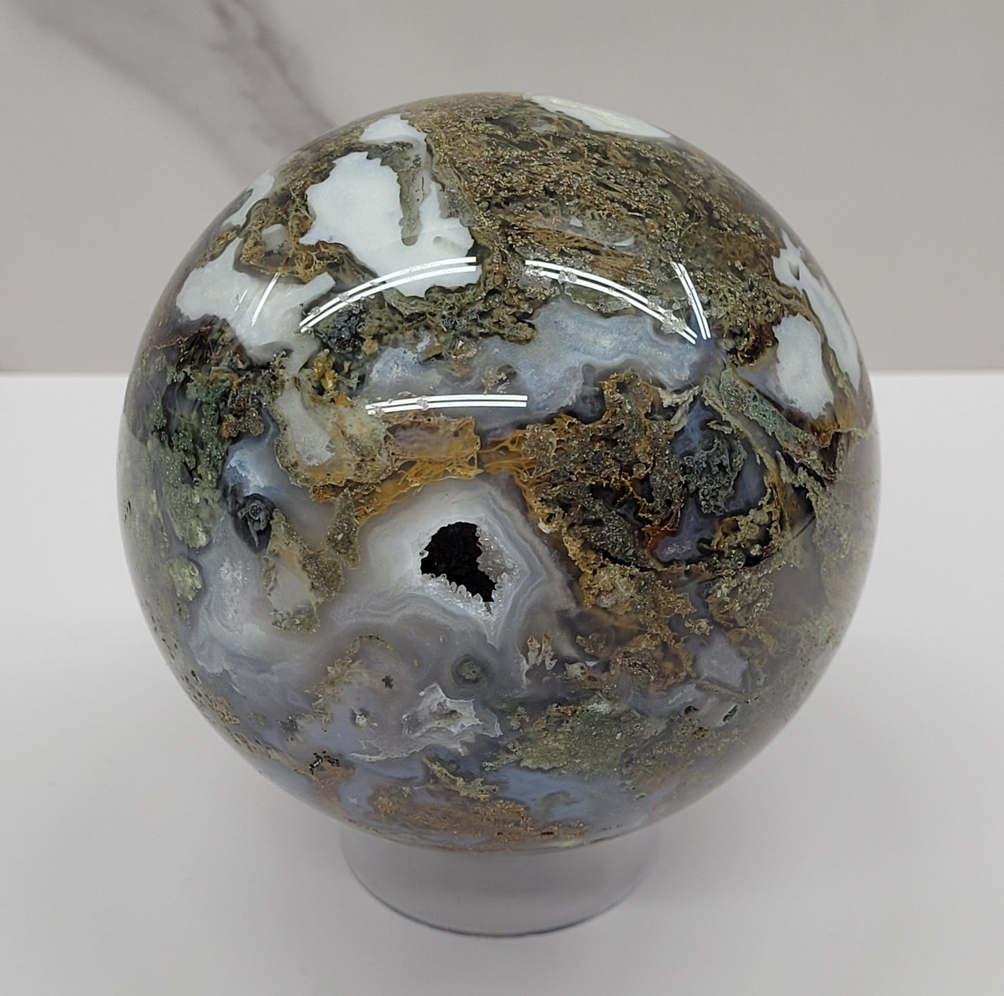 Moss Agate sphere (L & XL)