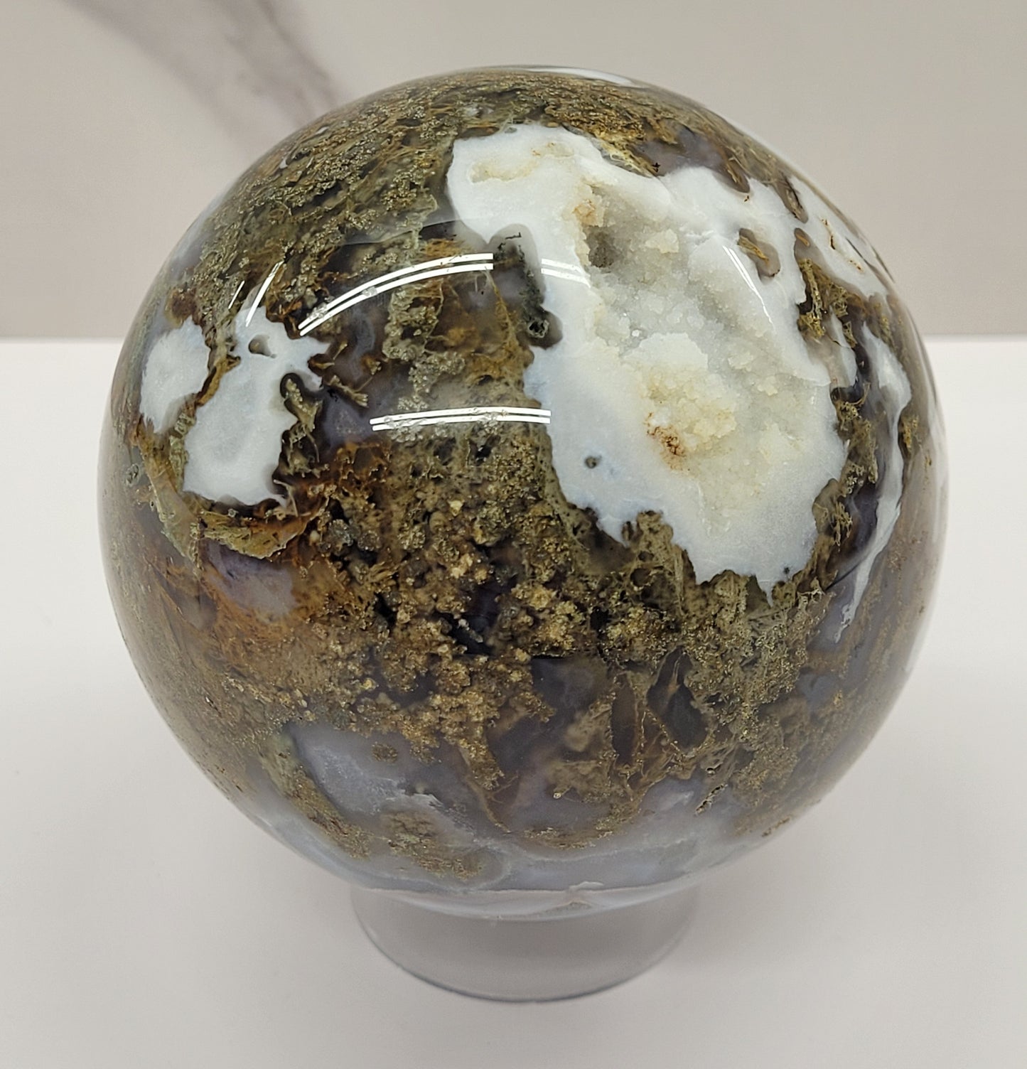 Moss Agate sphere (L & XL)