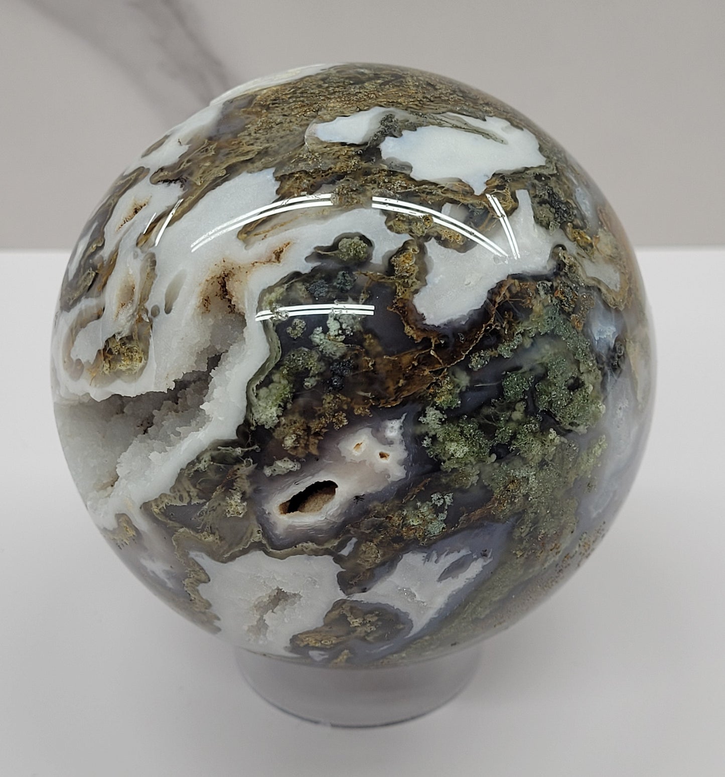 Moss Agate sphere (L & XL)