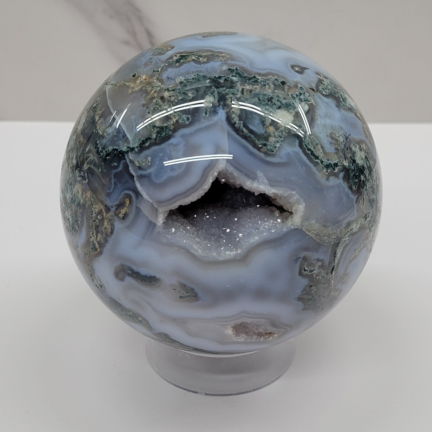 Moss Agate sphere (L & XL)
