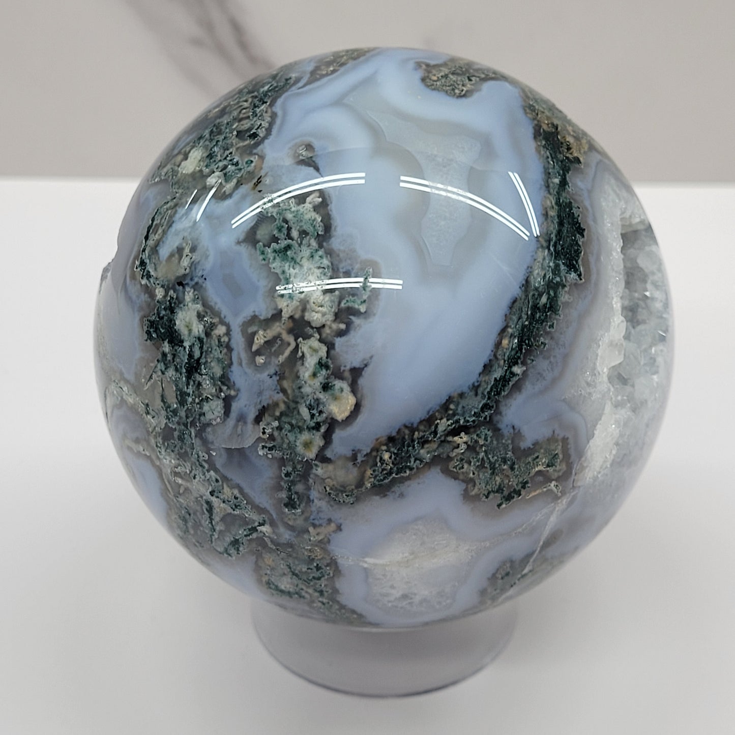 Moss Agate sphere (L & XL)