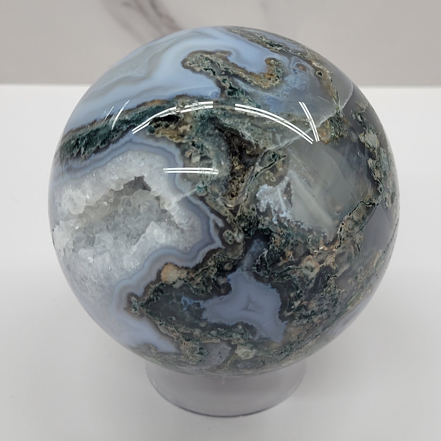 Moss Agate sphere (L & XL)