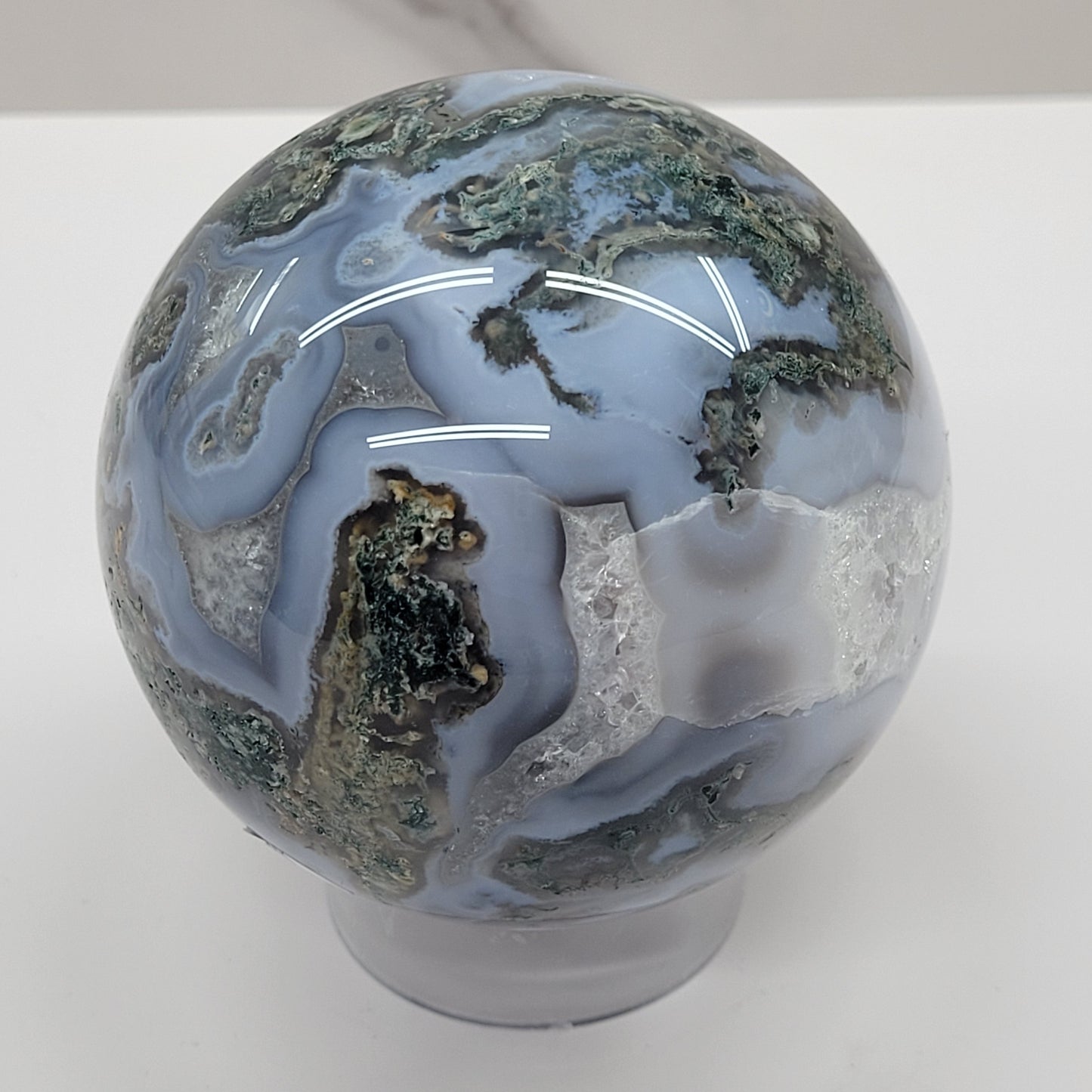 Moss Agate sphere (L & XL)