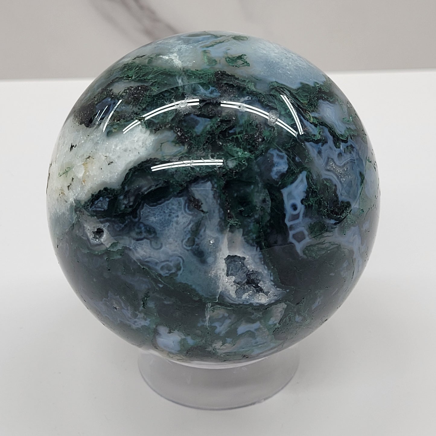 Moss Agate sphere (L & XL)