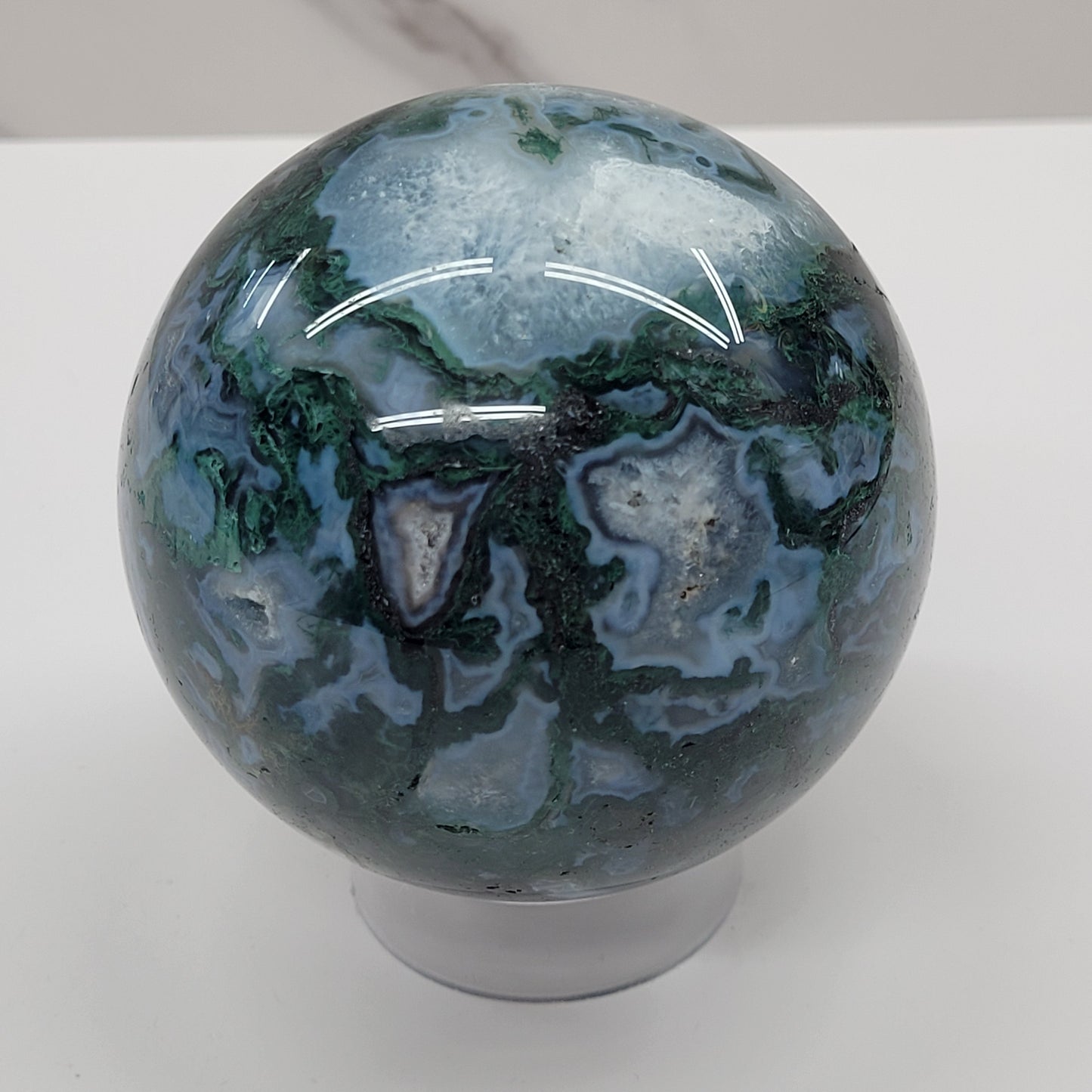 Moss Agate sphere (L & XL)