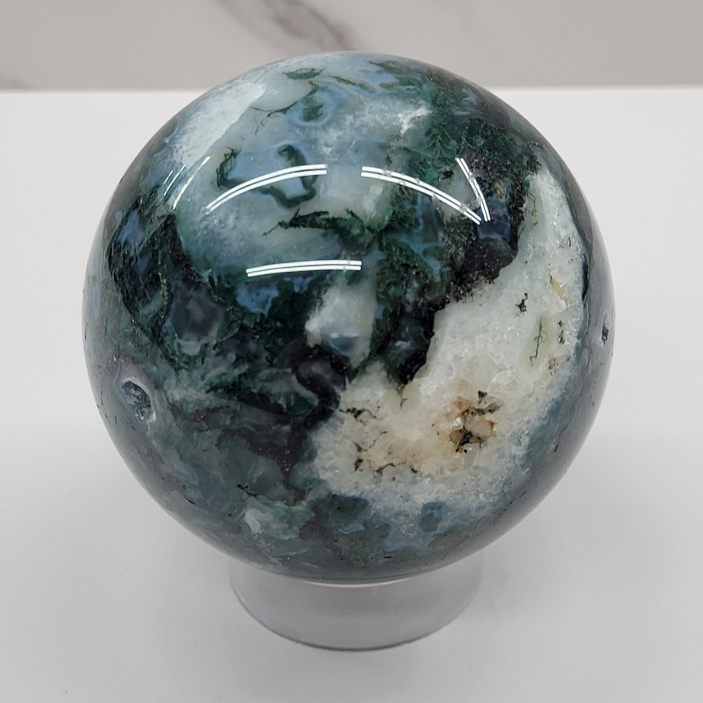 Moss Agate sphere (L & XL)