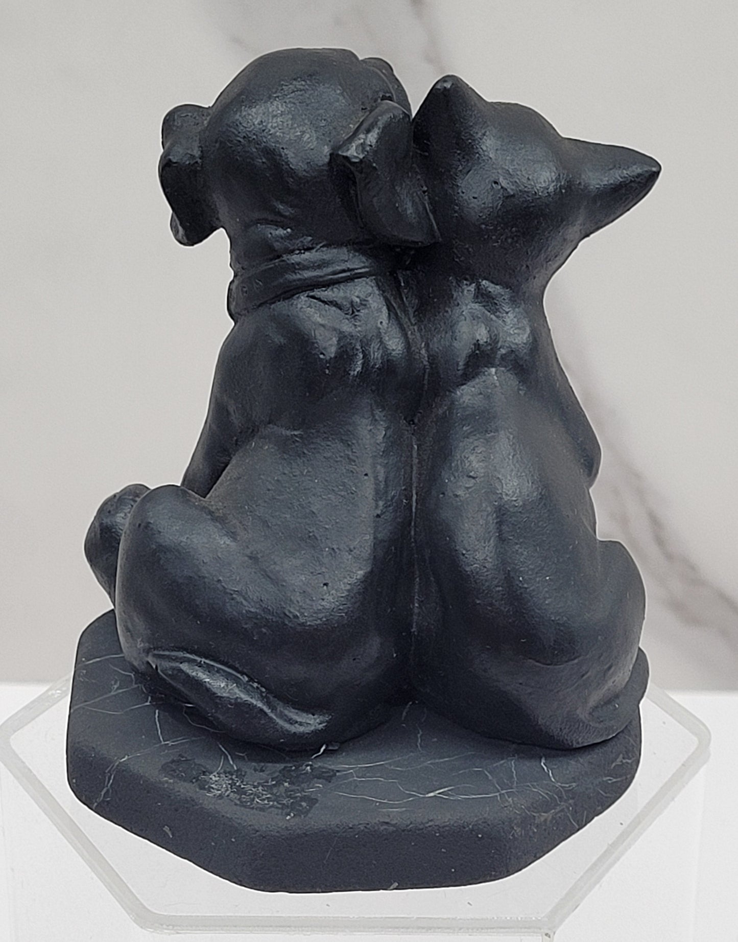 Shungite dog & cat carving