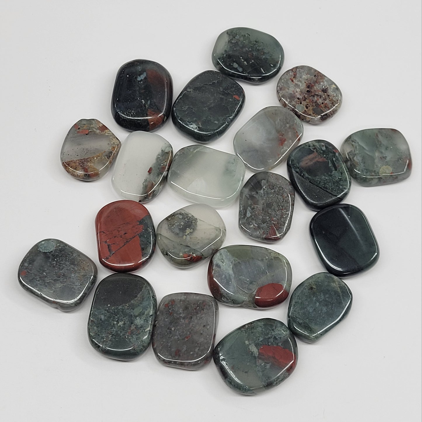 African Bloodstone mini coin/tumble