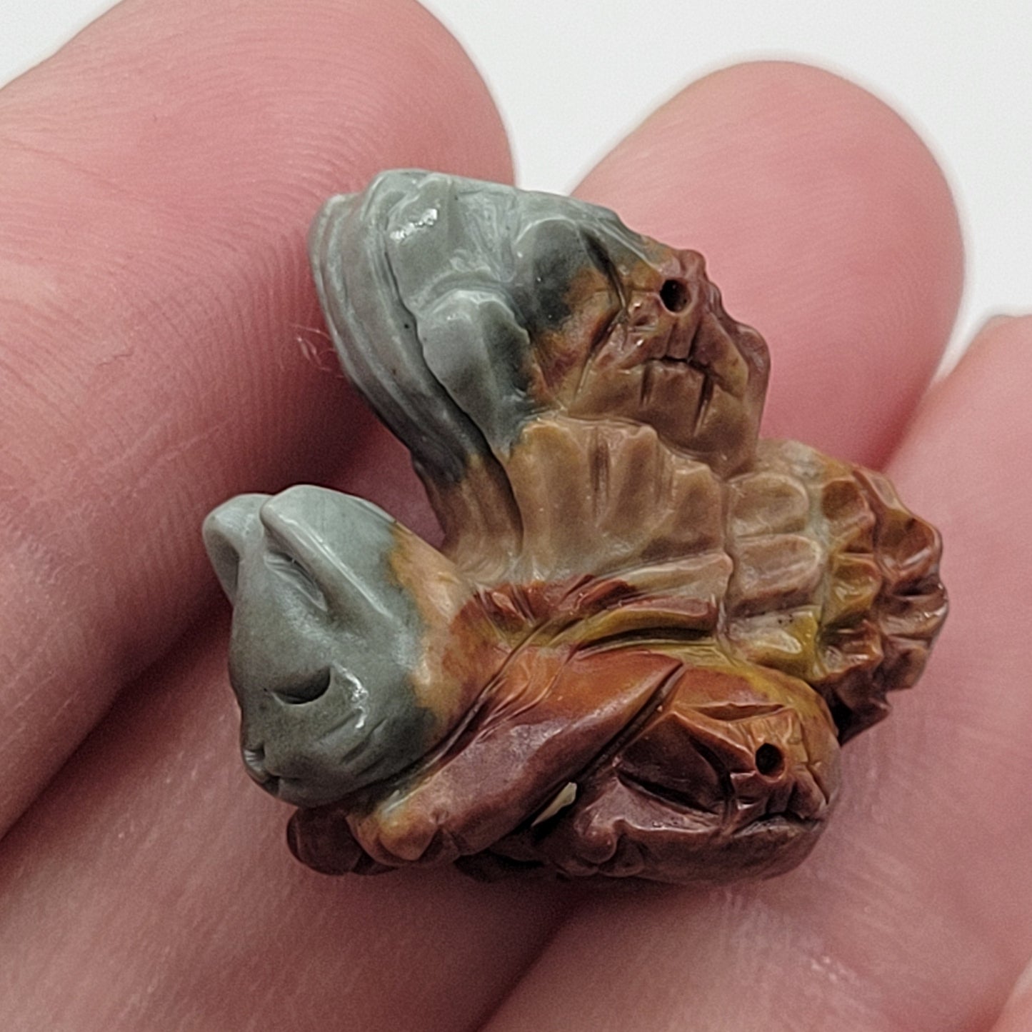 Alashan Agate mini carving - Angel kitty