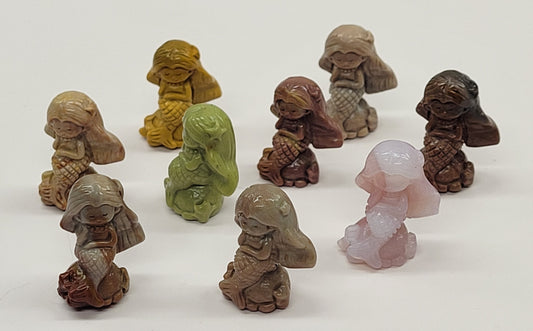 Alashan Agate mini carving - Mermaid