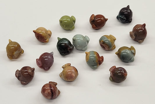 Alashan Agate mini carving - Narwhal