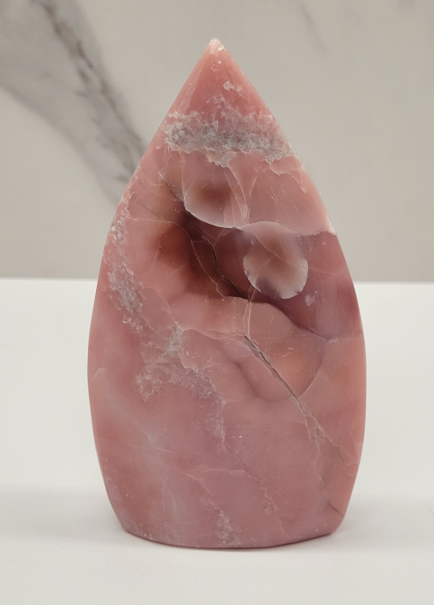 Pink Opal teardrop/flame