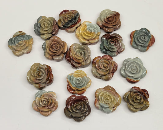 Alashan Agate mini carving - Rose (open)