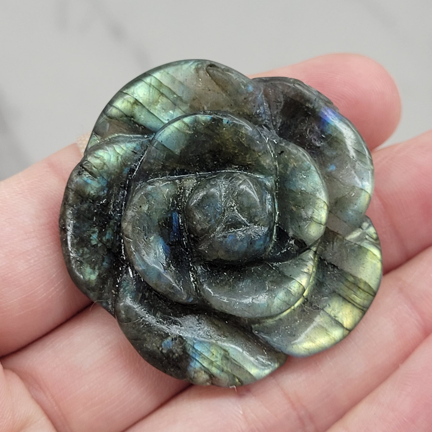 Labradorite rose carving (Style B)