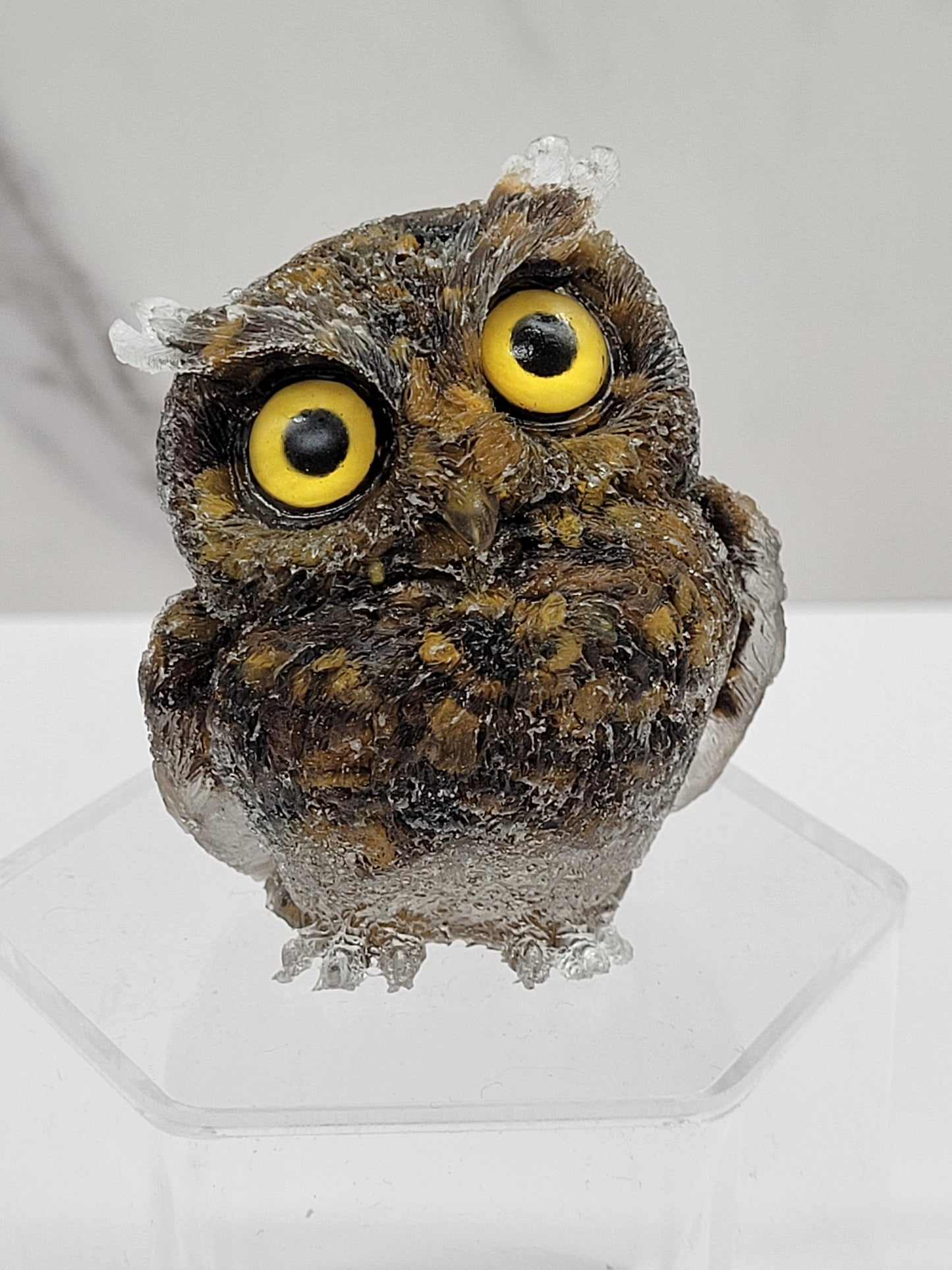 Resin owls w/ crystal chips