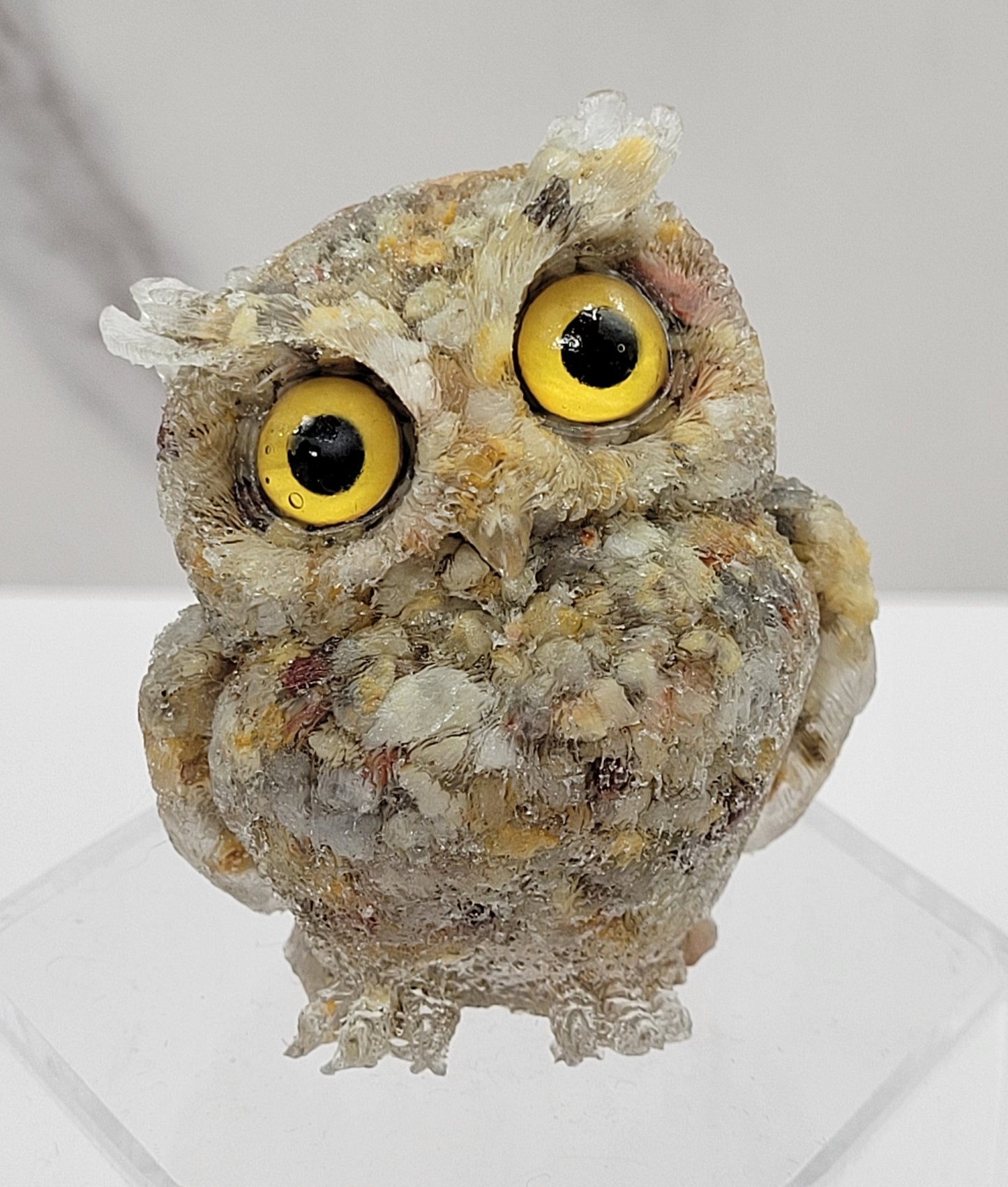 Resin owls w/ crystal chips