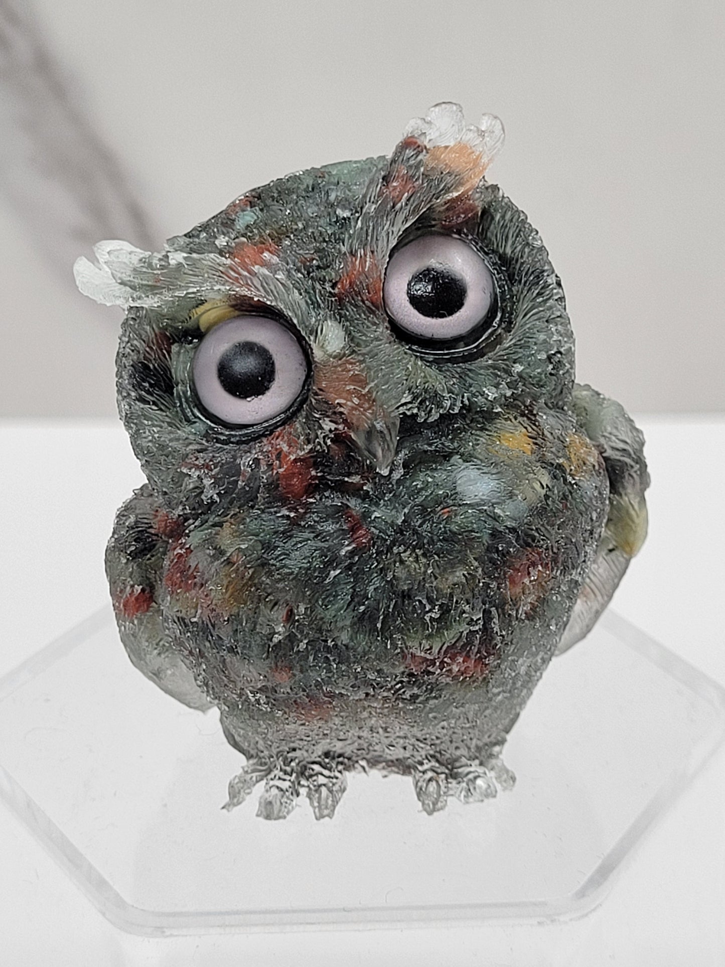 Resin owls w/ crystal chips