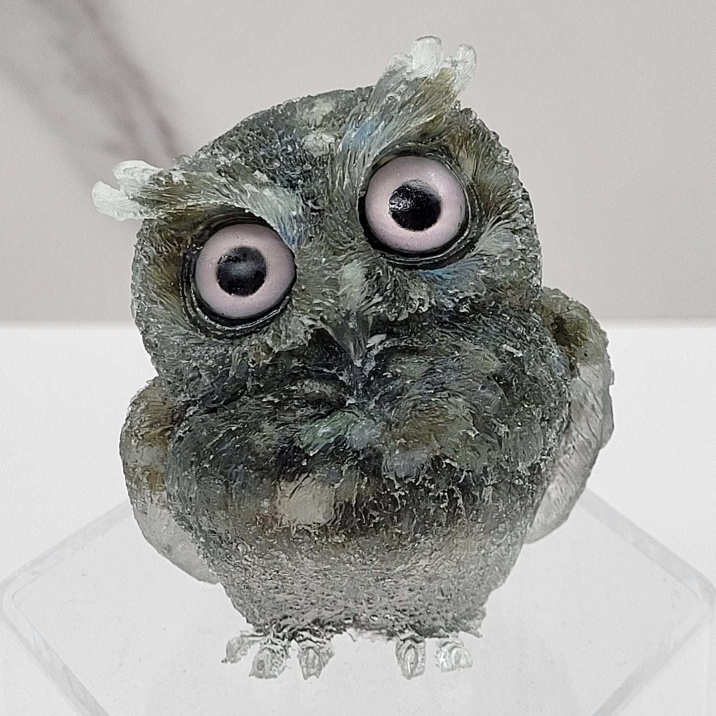 Resin owls w/ crystal chips