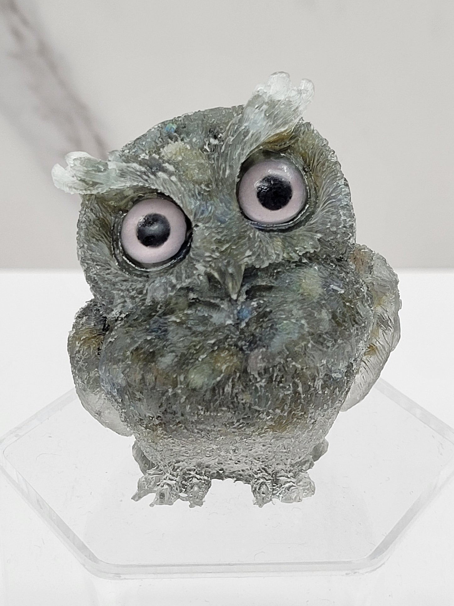 Resin owls w/ crystal chips