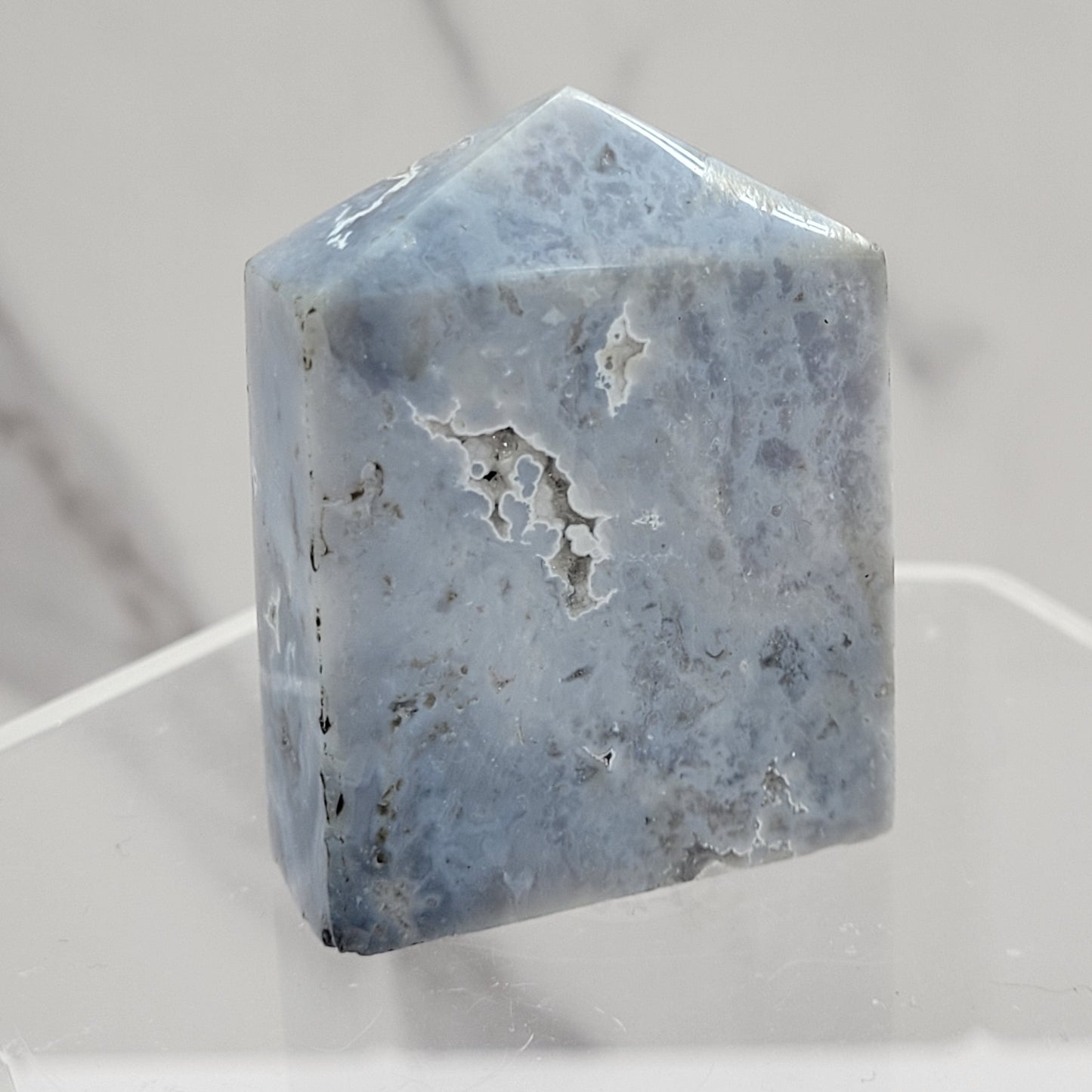 Blue Plume Agate tower