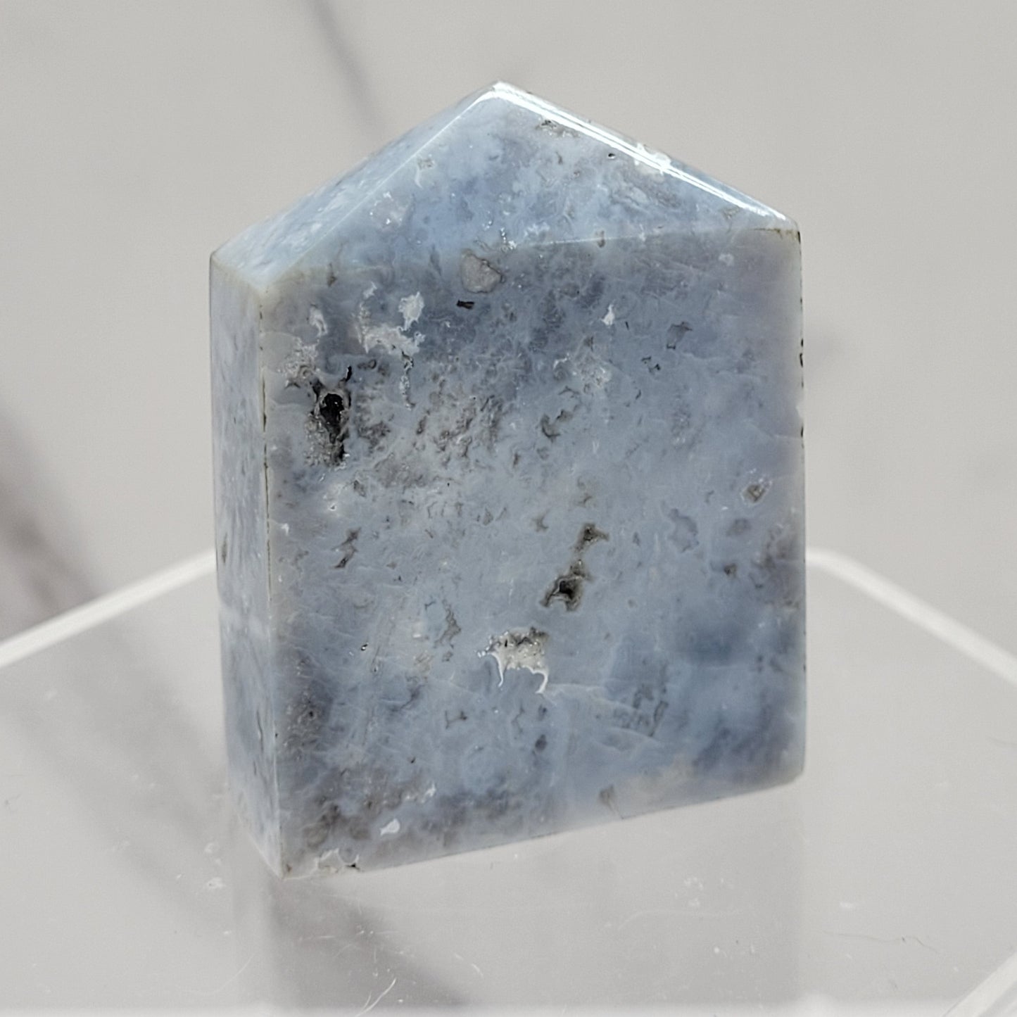 Blue Plume Agate tower