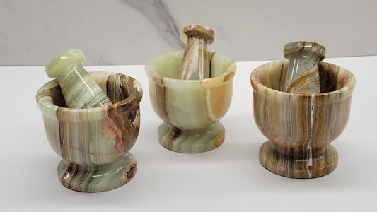 Green Onyx (Afghan Jade) Mortar & Pestle (small)