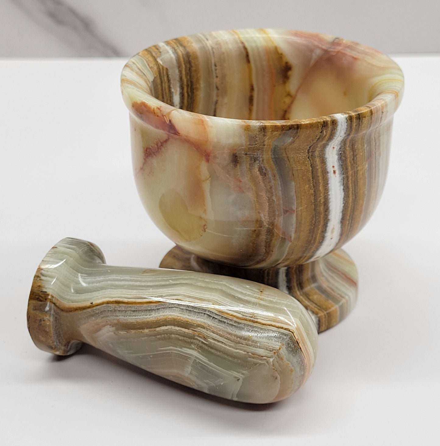 Green Onyx (Afghan Jade) Mortar & Pestle (small)