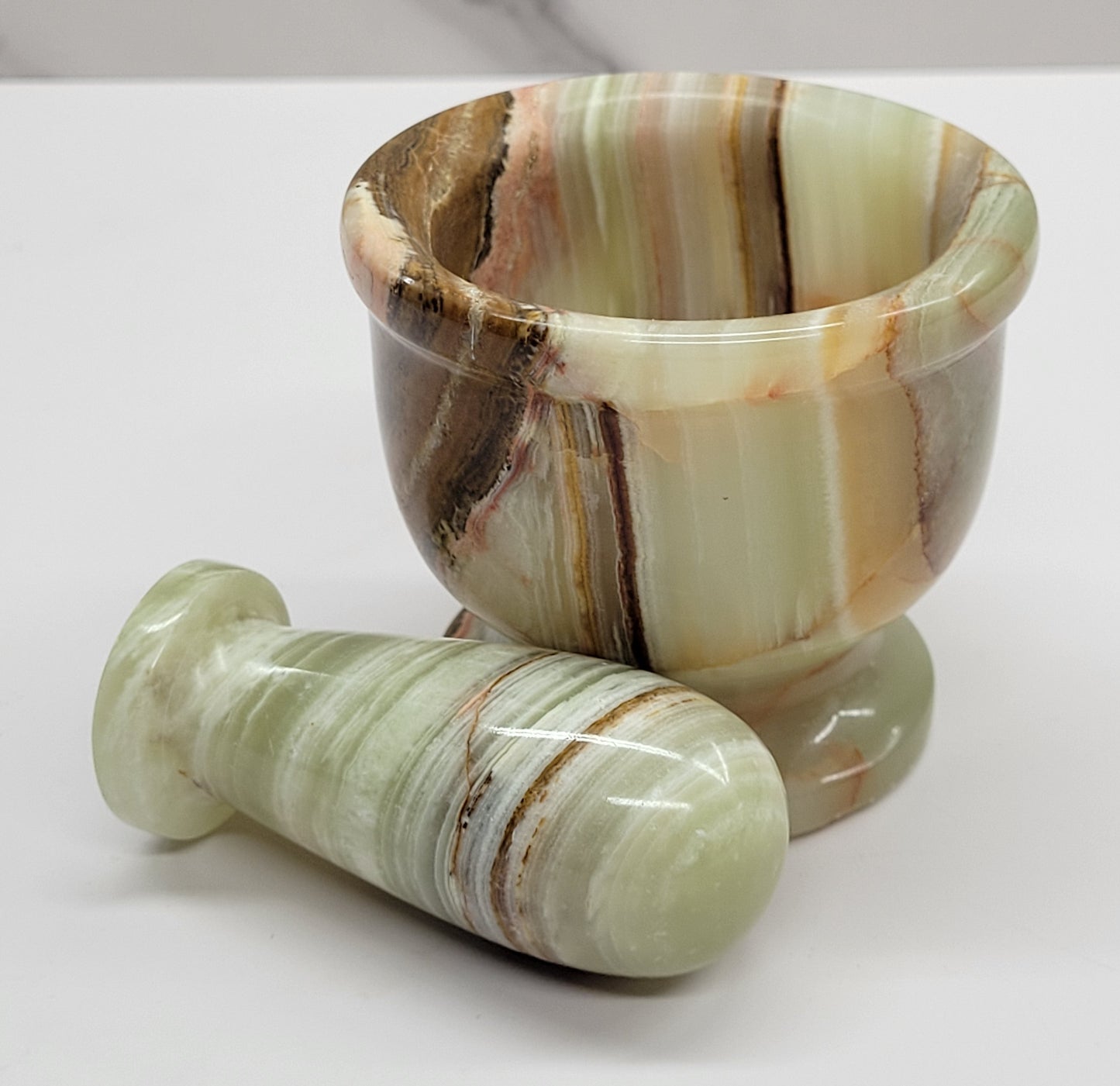Green Onyx (Afghan Jade) Mortar & Pestle (small)