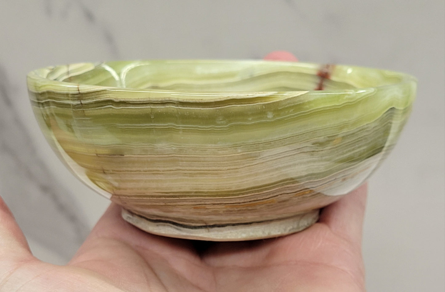 Green Onyx (Afghan Jade) large bowl