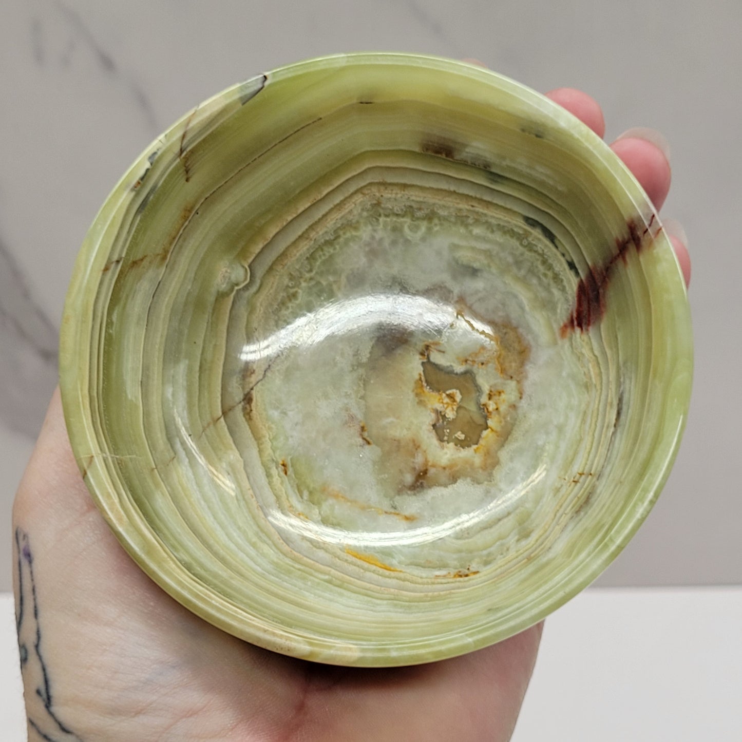 Green Onyx (Afghan Jade) large bowl