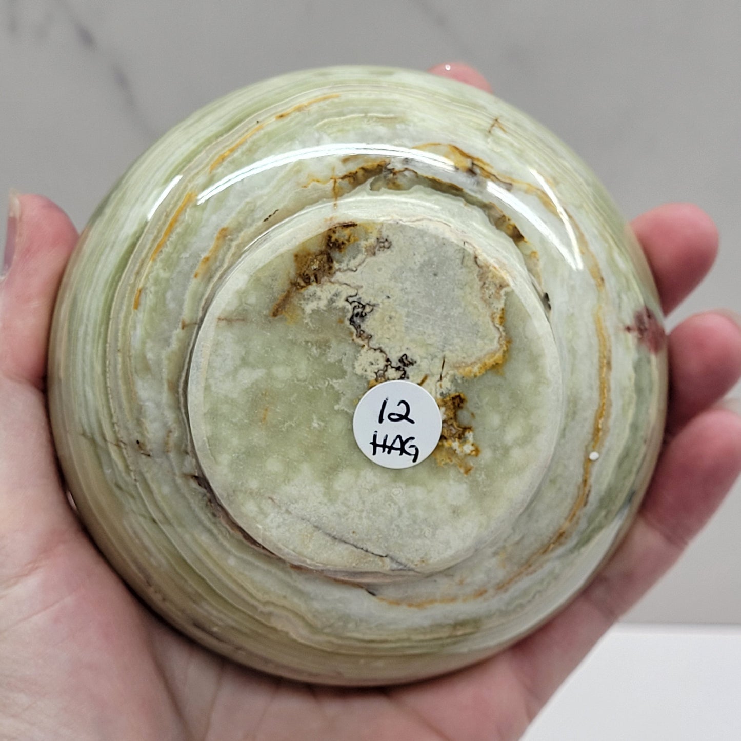 Green Onyx (Afghan Jade) large bowl