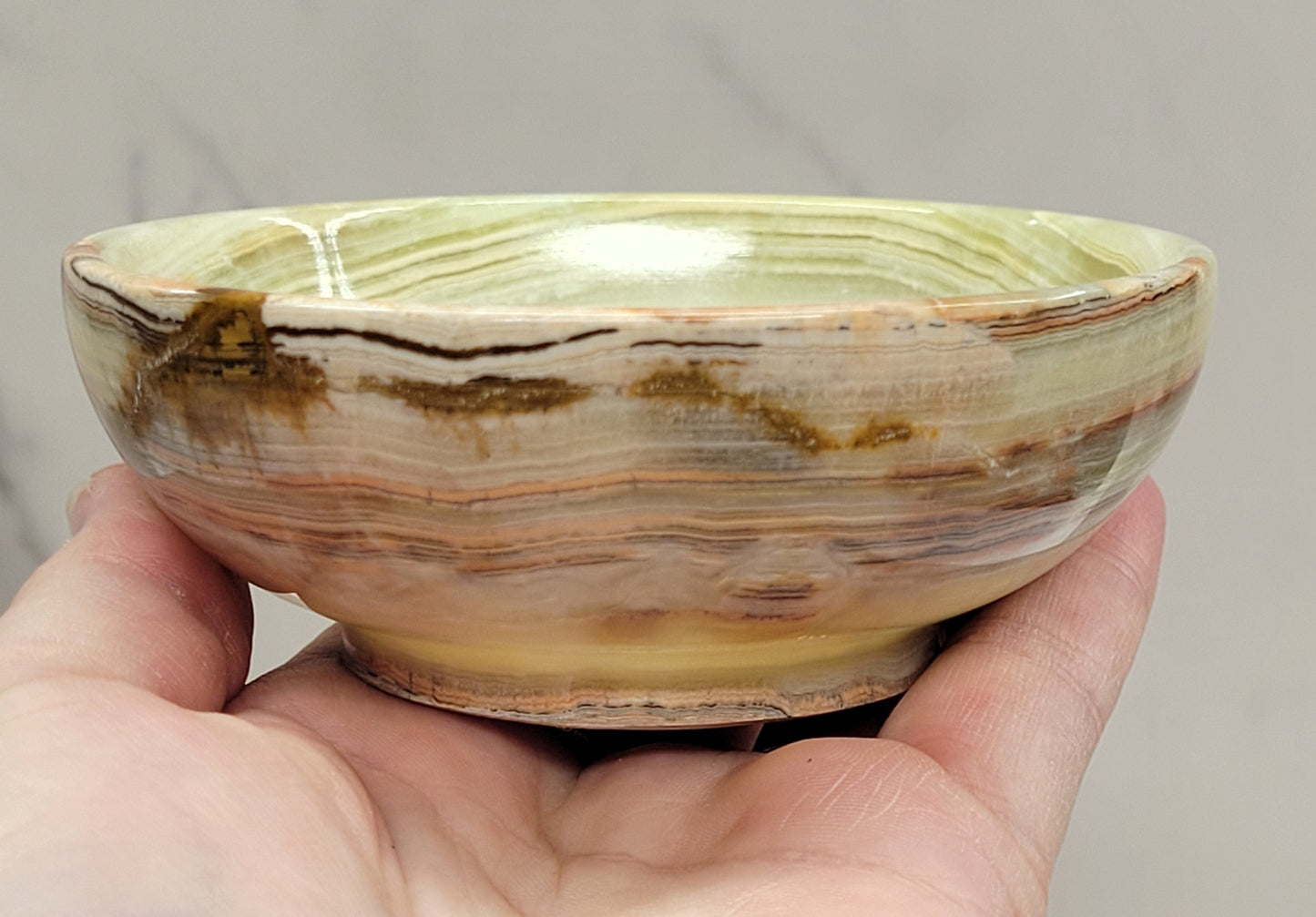 Green Onyx (Afghan Jade) large bowl