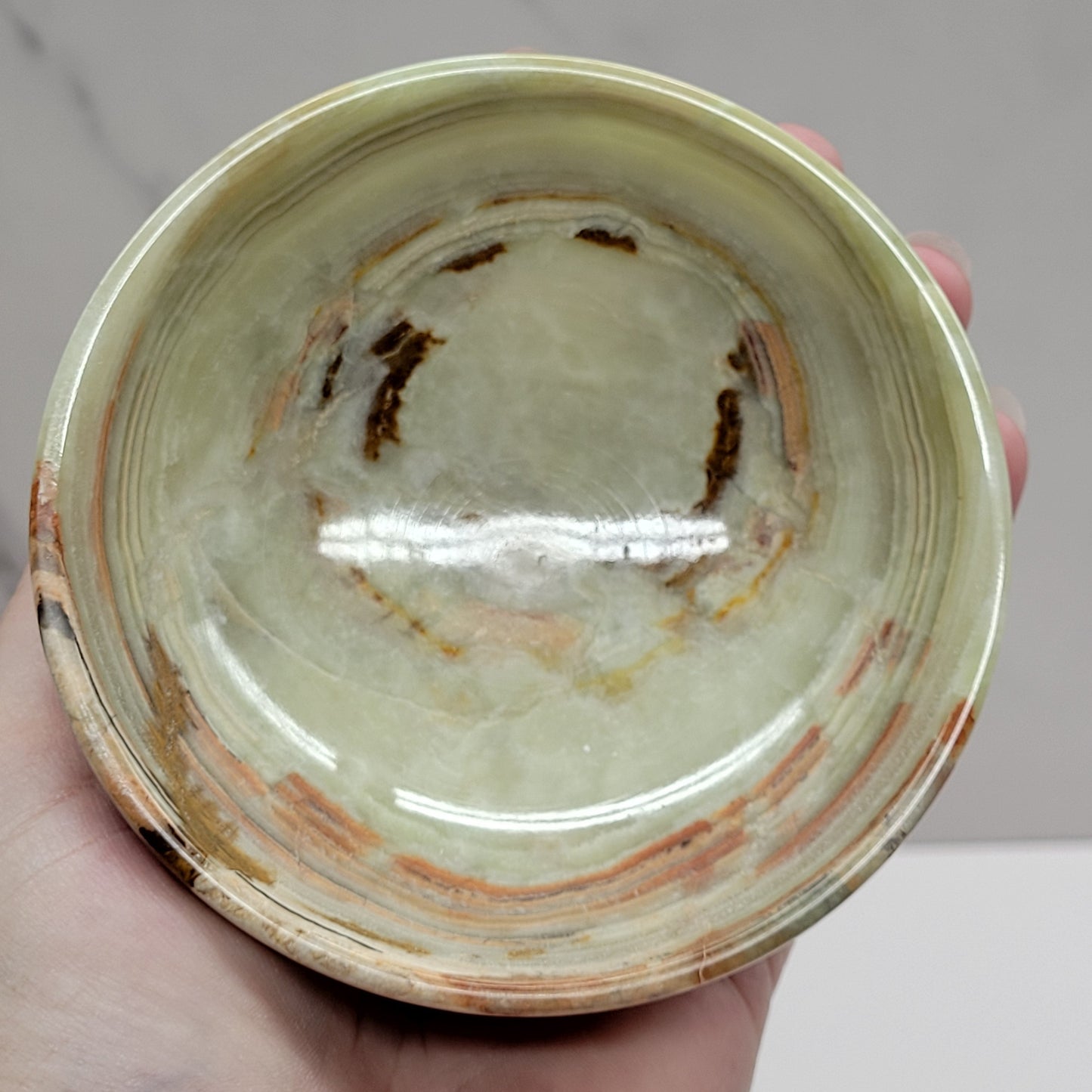 Green Onyx (Afghan Jade) large bowl