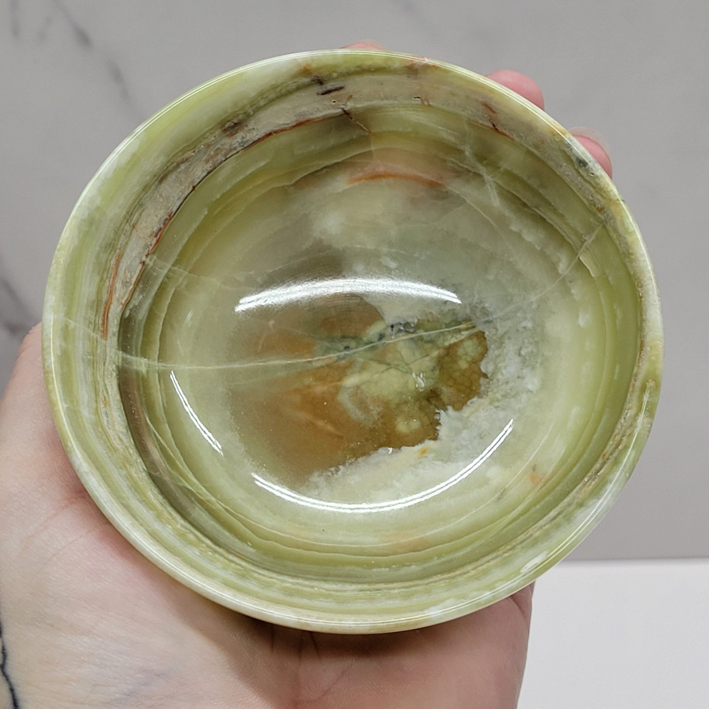 Green Onyx (Afghan Jade) large bowl