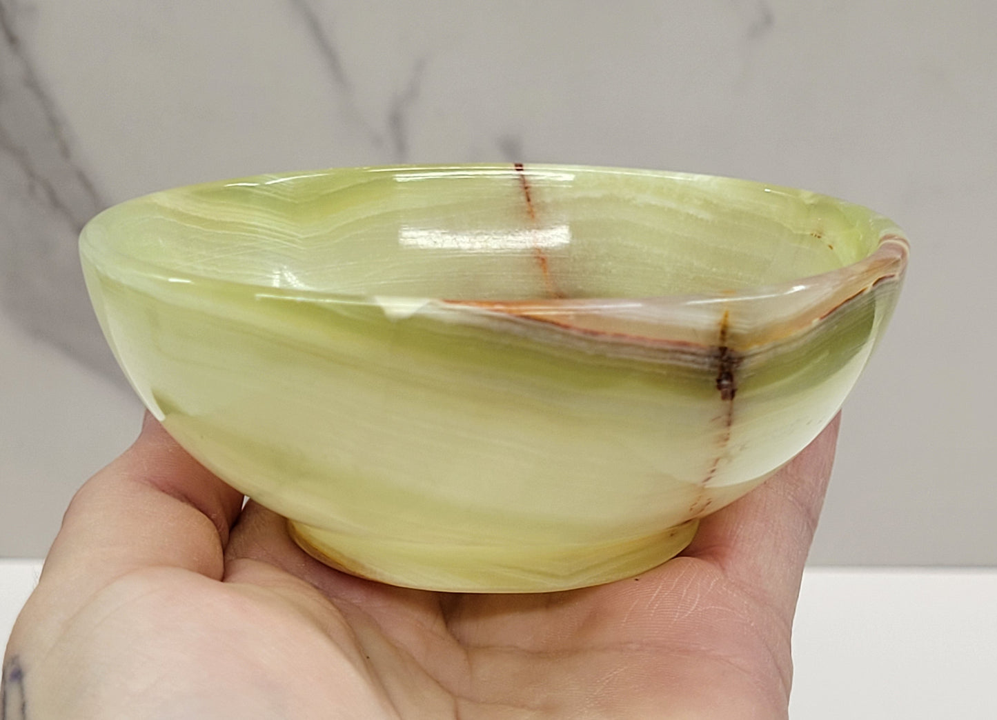 Green Onyx (Afghan Jade) large bowl