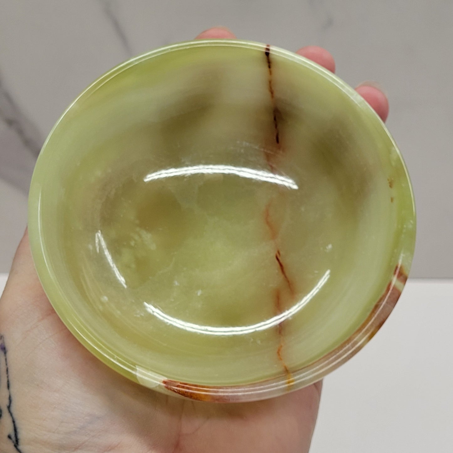 Green Onyx (Afghan Jade) large bowl