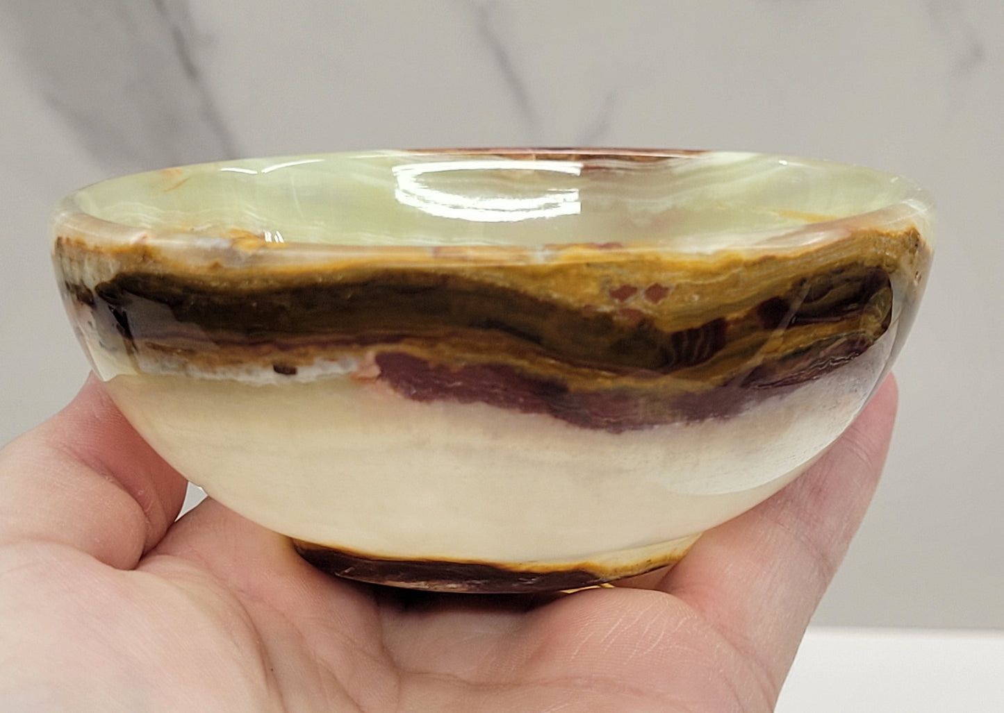 Green Onyx (Afghan Jade) large bowl