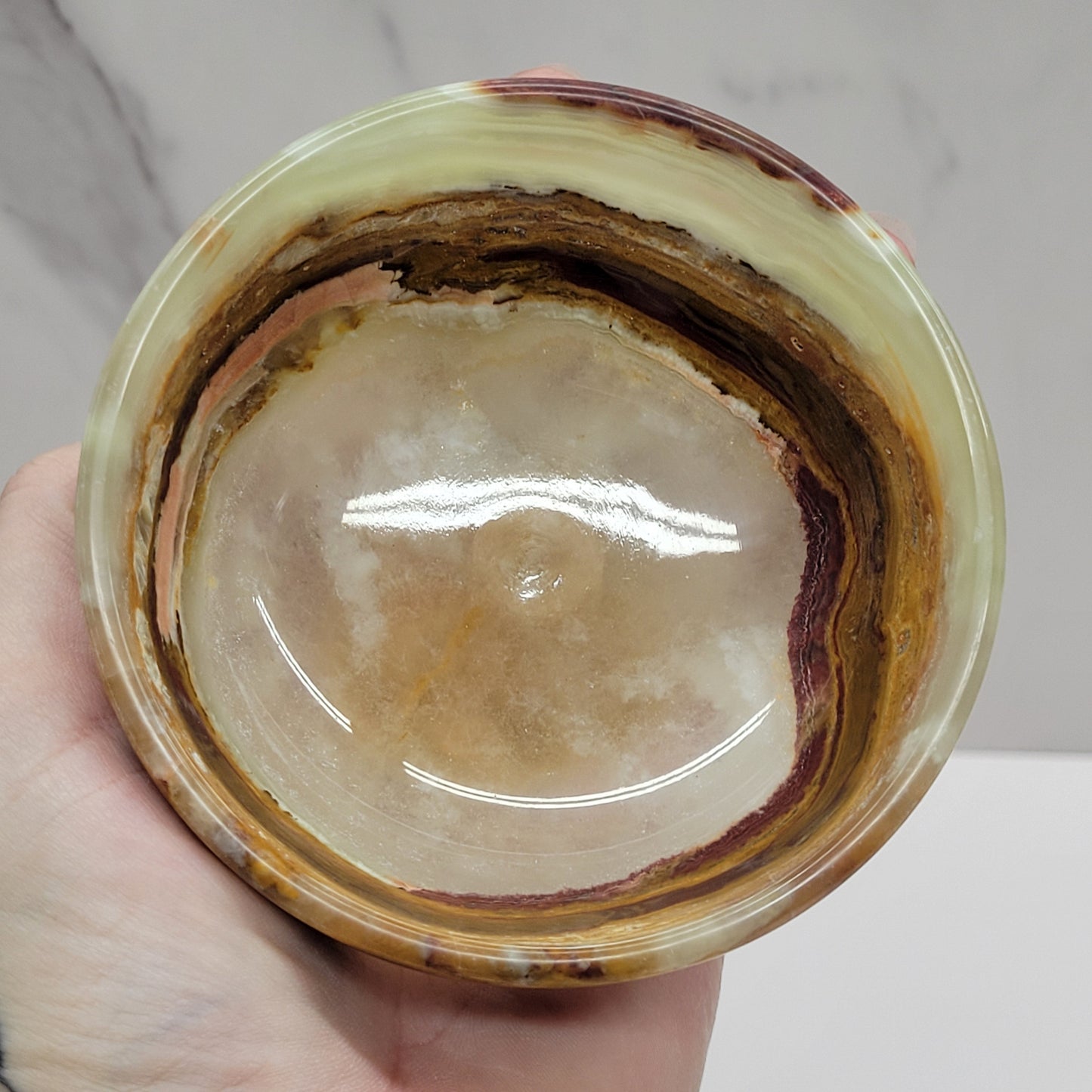 Green Onyx (Afghan Jade) large bowl