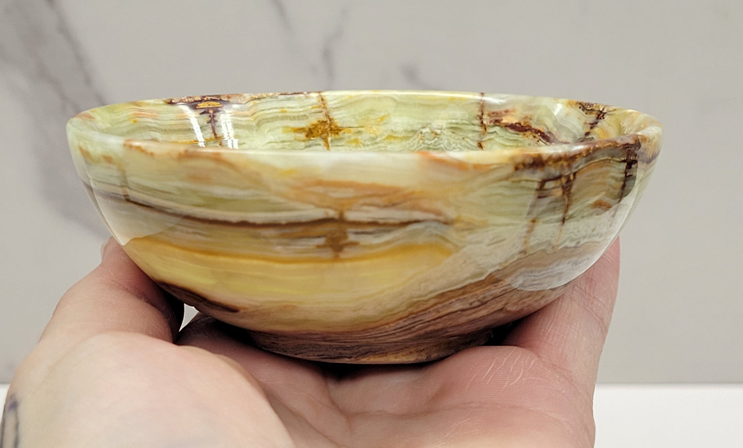 Green Onyx (Afghan Jade) large bowl