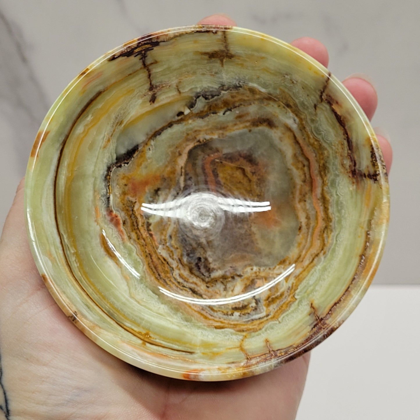 Green Onyx (Afghan Jade) large bowl