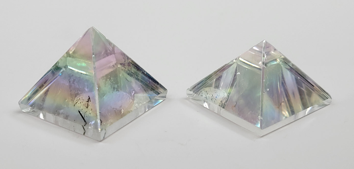 Aura coated Quartz pyramid