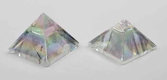 Aura coated Quartz pyramid