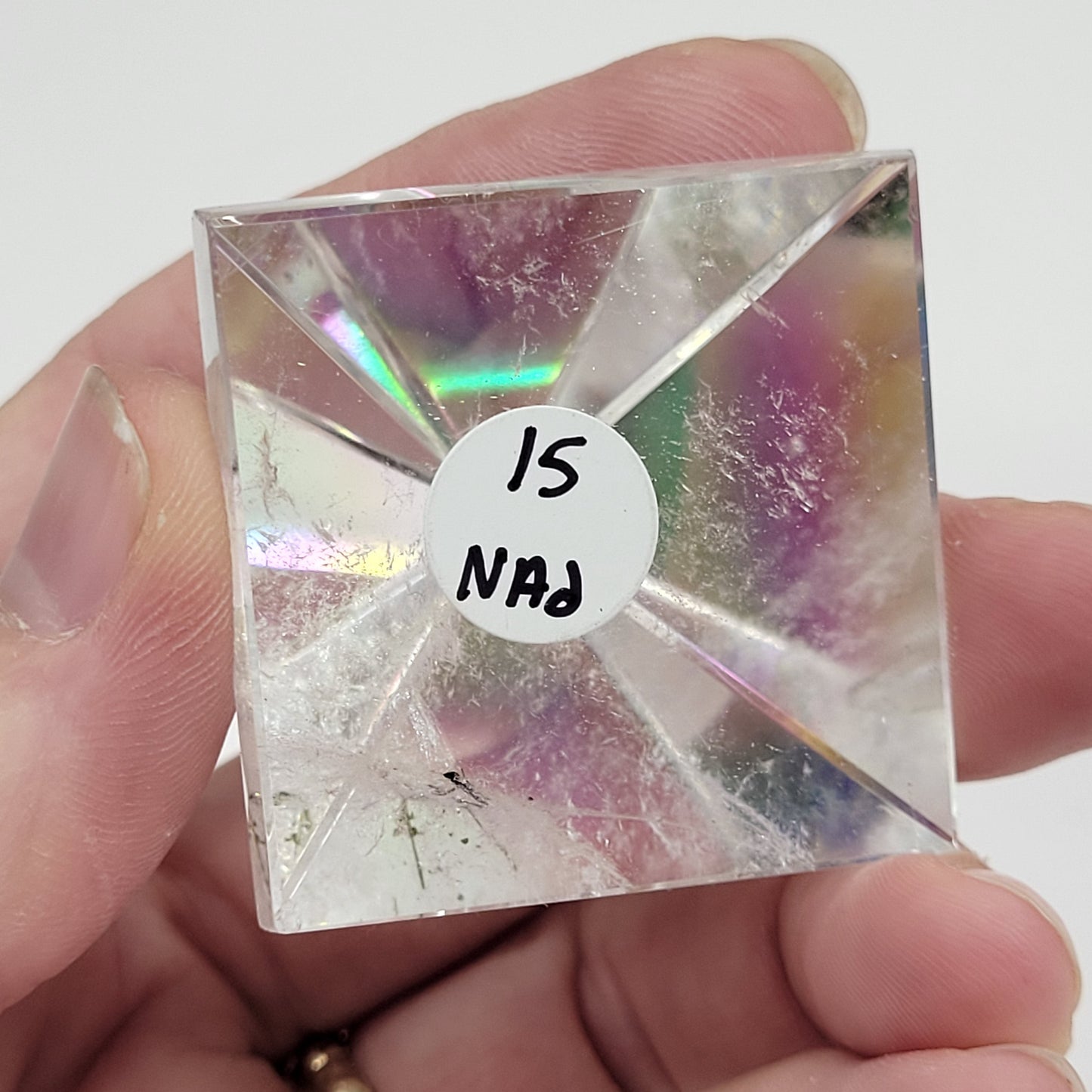 Aura coated Quartz pyramid